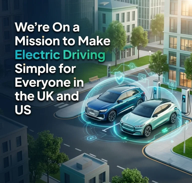 Electric cars charging outside a residential apartment building