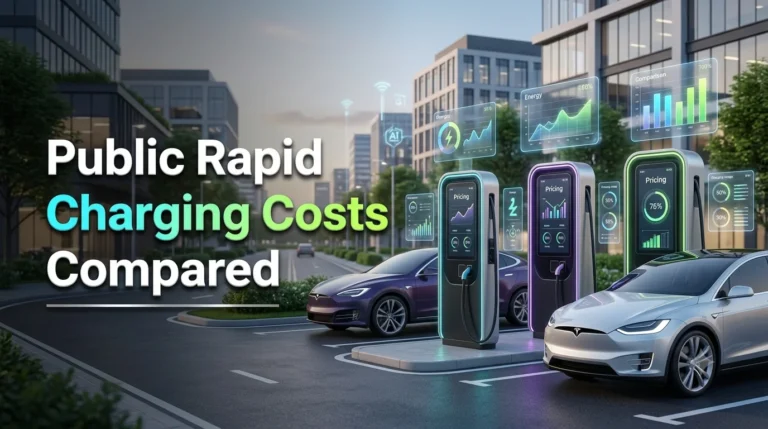 Electric vehicles charging at a public fast charging station