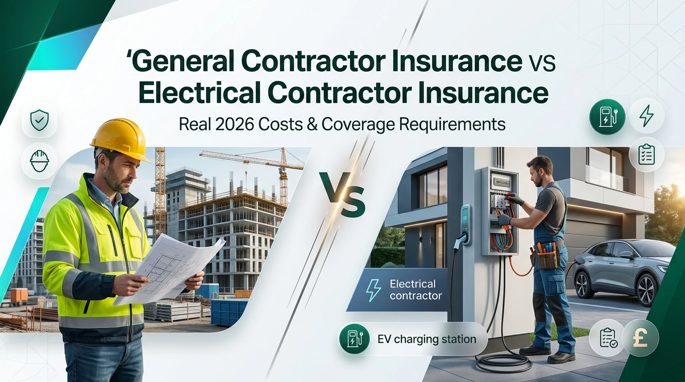 Electrician and contractor comparing insurance coverage options side by side
